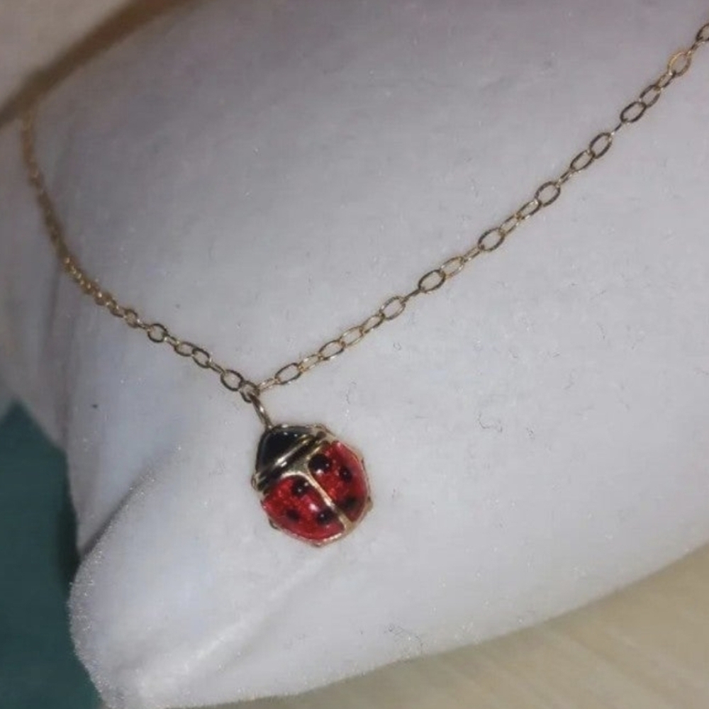 SOLD SOLD Gold Ladybug Pendant Necklace